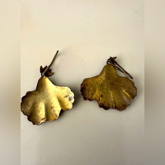 Shashi Handcrafted Sterling Silver 925 Enamel Earrings Dangling Art Nouveau RARE - Picture 5 of 5